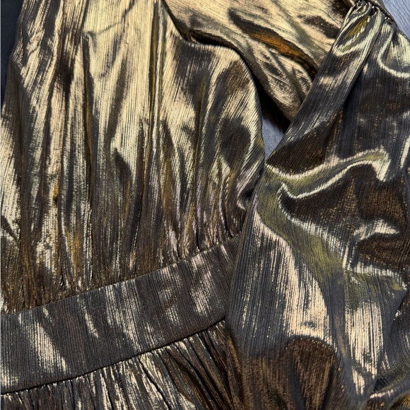 AKIRA Metallic Gold Mini Dress - Picture 6 of 7